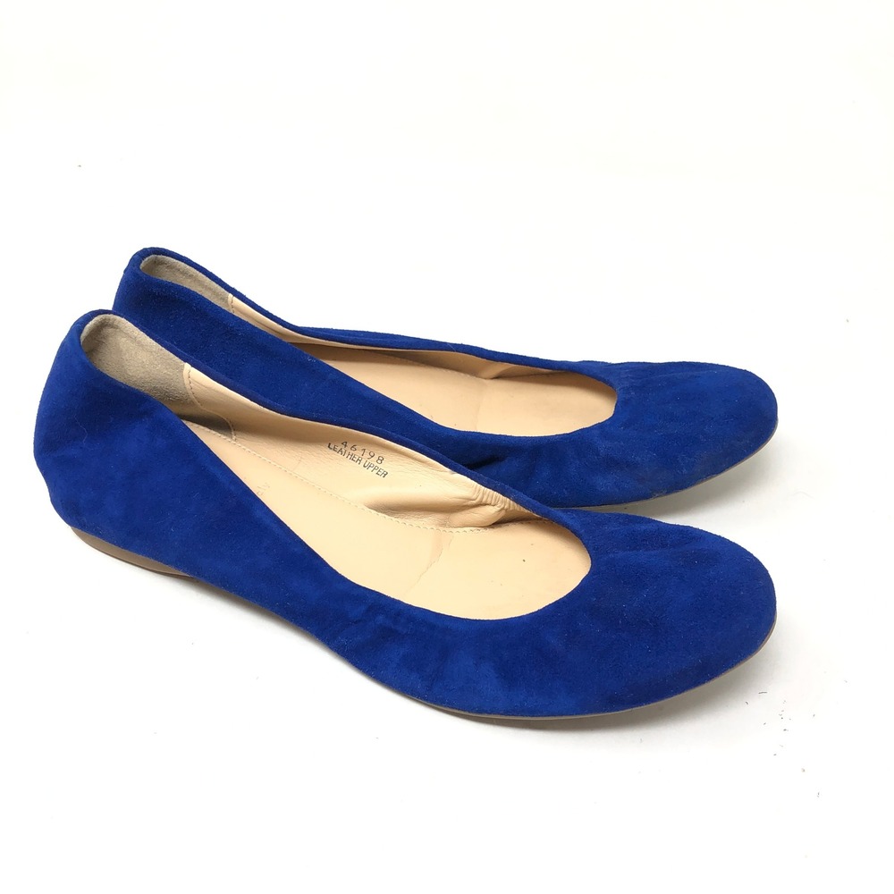 J Crew Womens 6.5 Cece Ballet Flats Royal Blue Suede Leather Made in Italy 46198